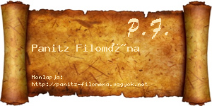 Panitz Filoména névjegykártya